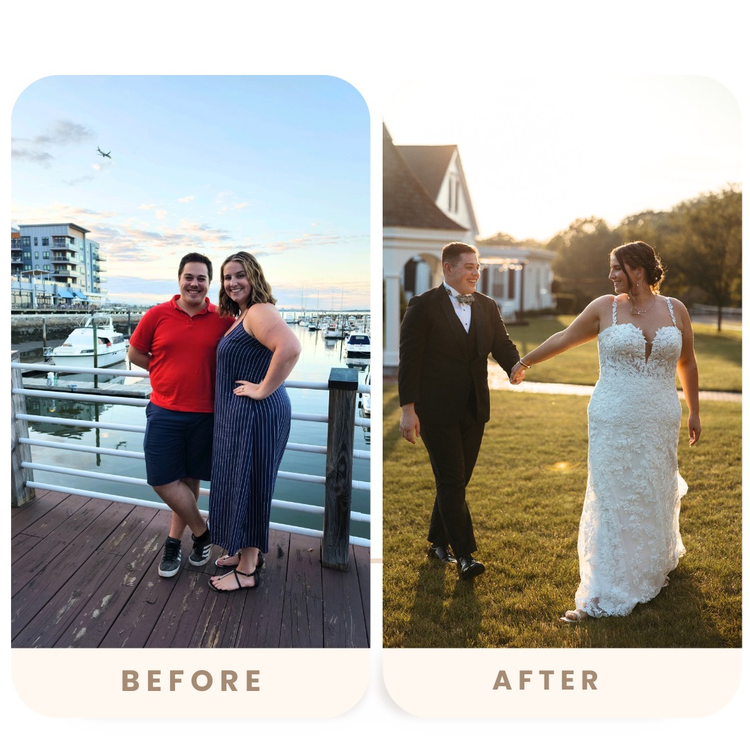 Thomas and Paige Hubbard before and after